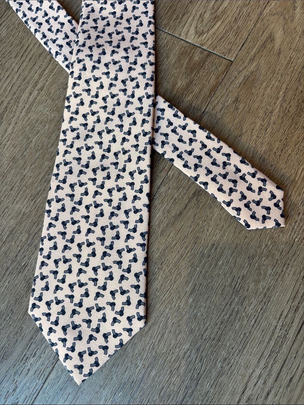 Bormio Light Blush Pink Classic Patterned 3” Italian Silk Neck Tie
